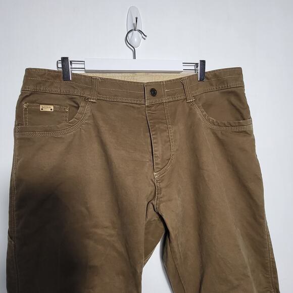 KUHL Men Size 40 X 32 Pants Khaki Brown Patina Dye Rebel Straight Leg Cotton - Picture 6 of 8